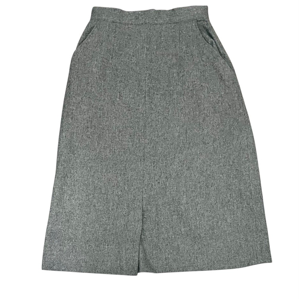 Vintage 1950s Wool Grey Skirt 26 inch Waist